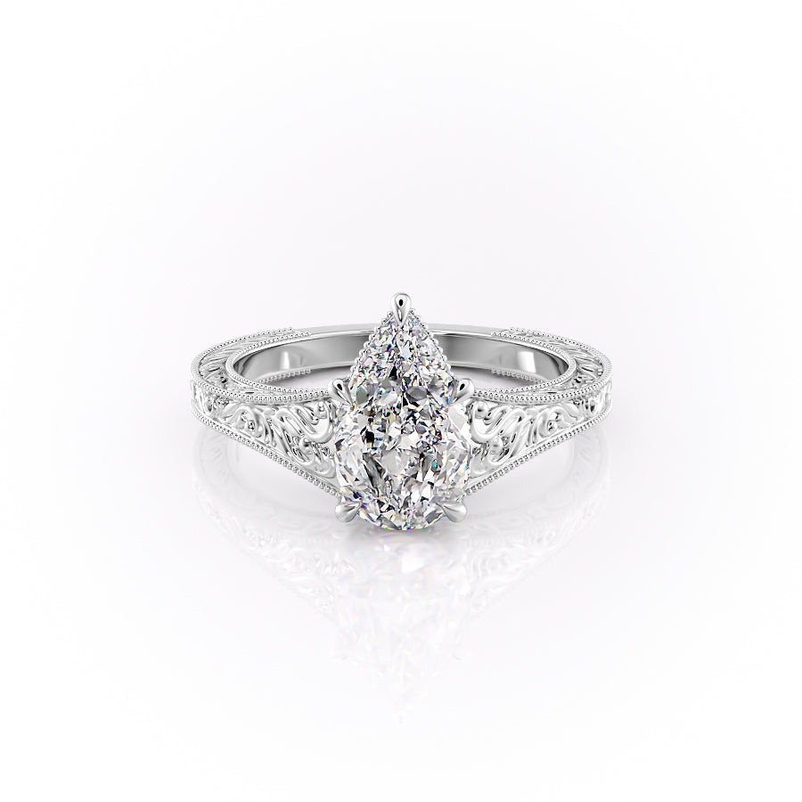 The Florence Set With A 4 Carat Pear Moissanite