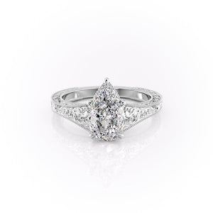 The Florence Set With A 1.5 Carat Pear Moissanite