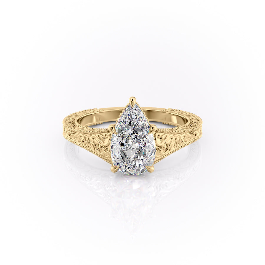 The Florence Set With A 5 Carat Pear Moissanite