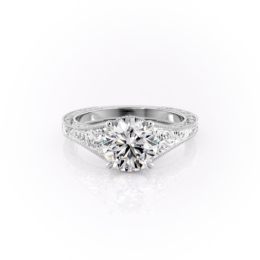 The Florence Set With A 4.5 Carat Round Moissanite