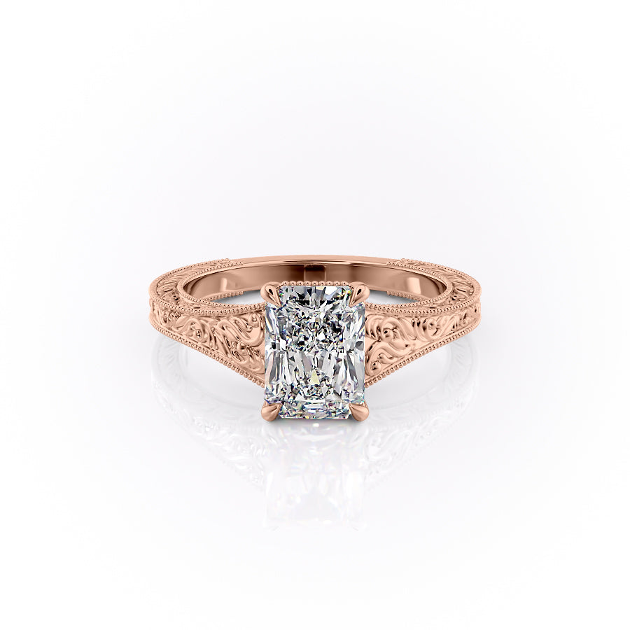 The Florence Set With A 5 Carat Radiant Moissanite