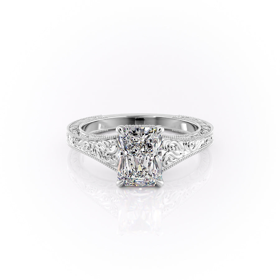 The Florence Set With A 2.5 Carat Radiant Moissanite