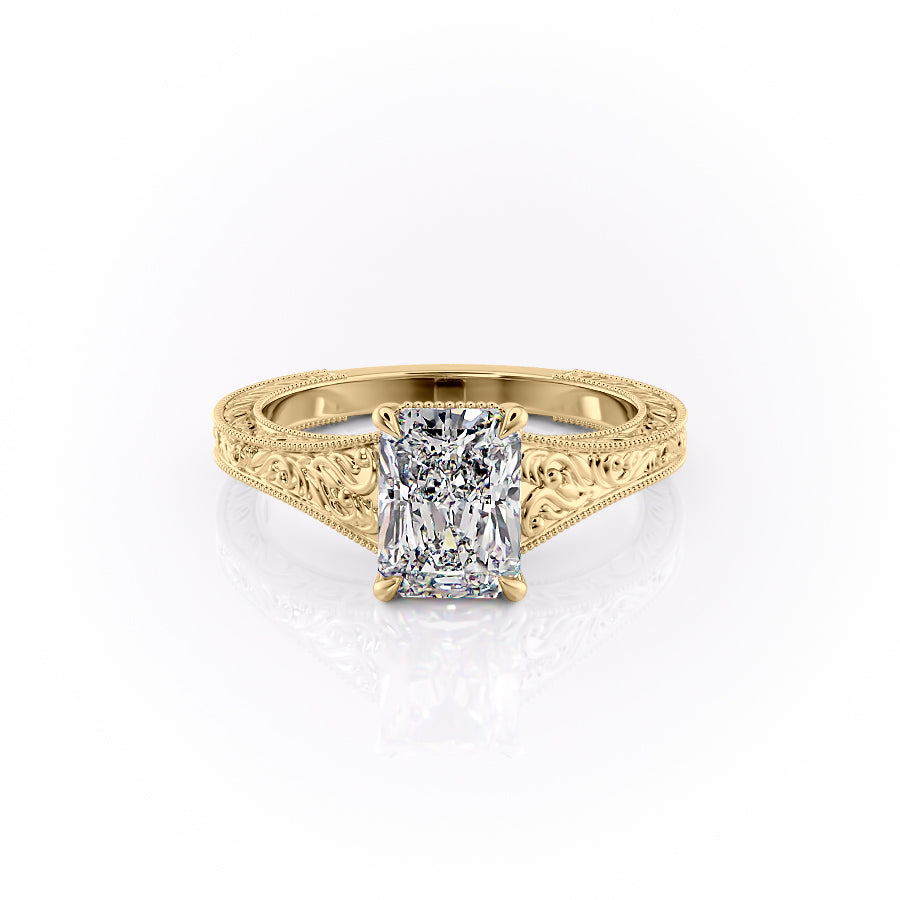 The Florence Set With A 2.5 Carat Radiant Moissanite