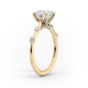 The Serena Set With A 5 Carat Cushion Moissanite