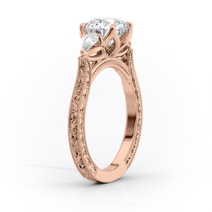 The Three Stone Sierra Set With A Elongated Cushion Moissanite