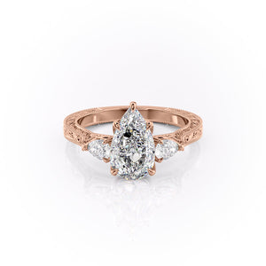 The Three Stone Sierra Set With A Pear Moissanite