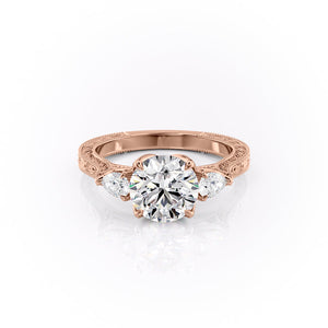 The Three Stone Sierra Set With A Round Moissanite
