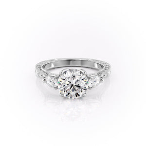 The Three Stone Sierra Set With A Round Moissanite