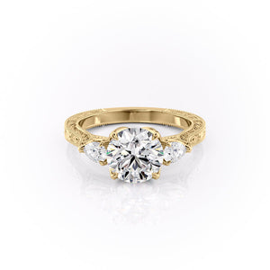 The Three Stone Sierra Set With A Round Moissanite