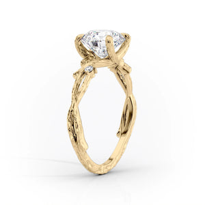 The Textured Twig Set With A 3 Carat Pear Moissanite
