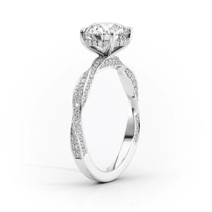 The Caroline Set With A 3 Carat Emerald Moissanite