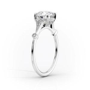 The Amber Set With A 3 Carat Elongated Cushion Lab Diamond