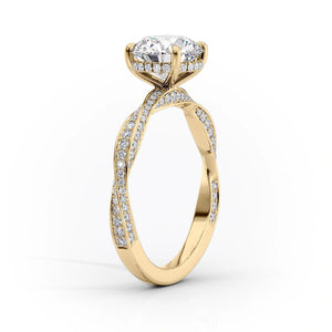The Caroline Set With A 4 Carat Oval Moissanite