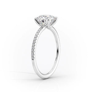 The Pave Ashley Set With A 2.5 Carat Round Lab Diamond