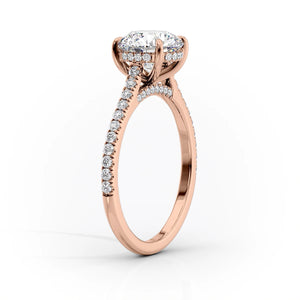 The Pave Natalie Set With A 1.5 Carat Cushion Lab Diamond