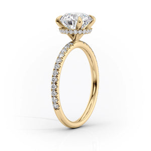 The Pave Alex Set With A 1 Carat Pear Moissanite