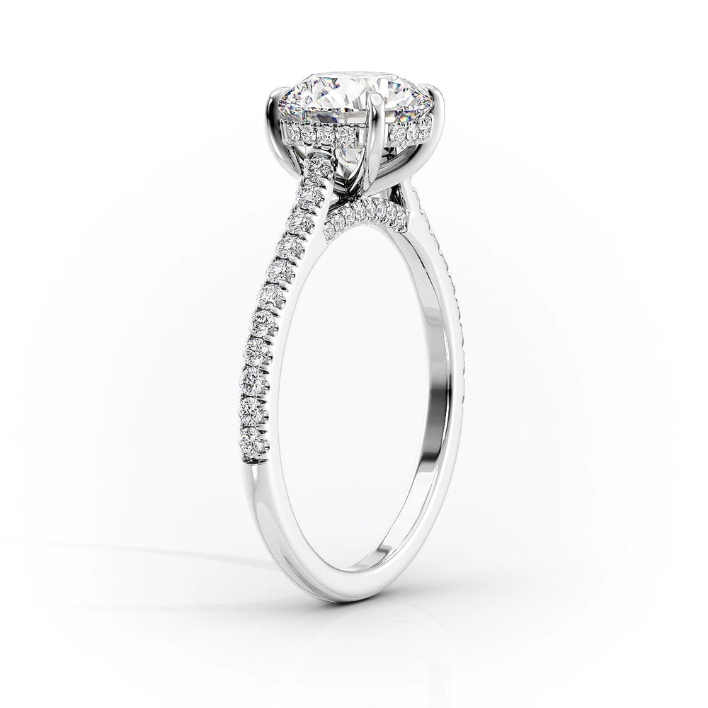 The Pave Natalie Set With A 1 Carat Round Lab Diamond
