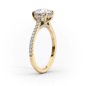 The Pave Natalie Set With A 2 Carat Pear Lab Diamond