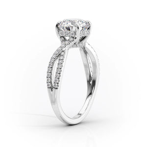 The Angelina Set With A 2 Carat Emerald Moissanite