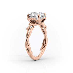 The Halo Twig Set With A 2.5 Carat Round Lab Diamond