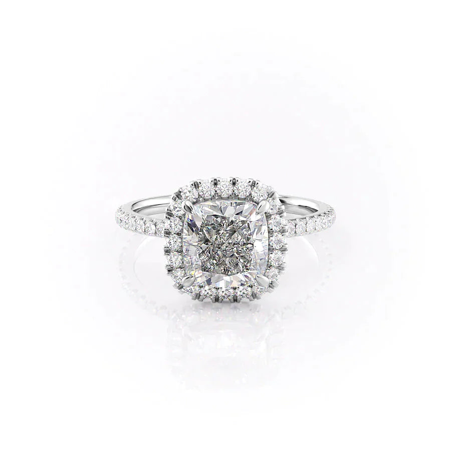 The Lenny Set With A 2.5 Carat Cushion Lab Diamond