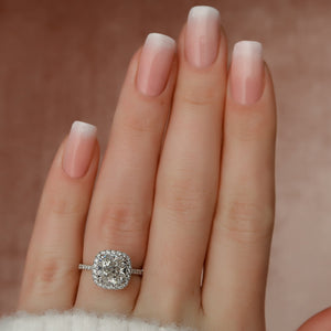 The Lenny Set With A 1 Carat Cushion Lab Diamond