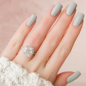 The Lenny Set With A 1 Carat Cushion Lab Diamond