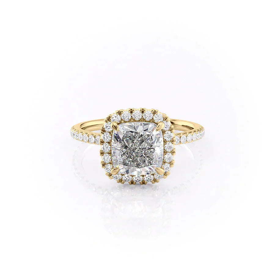The Lenny Set With A 2 Carat Cushion Moissanite