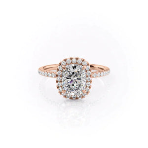 The Lenny Set With A 3 Carat Elongated Cushion Lab Diamond