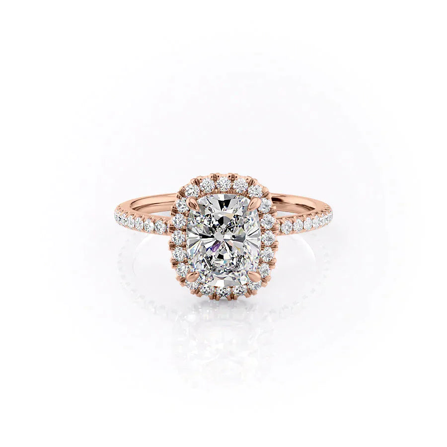 The Lenny Set With A 1 Carat Elongated Cushion Moissanite