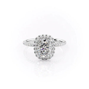 The Lenny Set With A 2 Carat Elongated Cushion Lab Diamond
