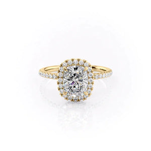 The Lenny Set With A 1 Carat Elongated Cushion Lab Diamond