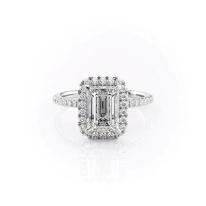 The Lenny Set With A 2 Carat Emerald Moissanite