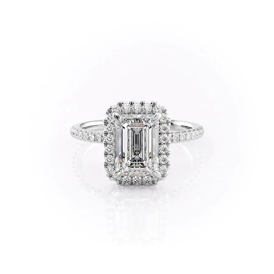 The Lenny Set With A 1 Carat Emerald Moissanite