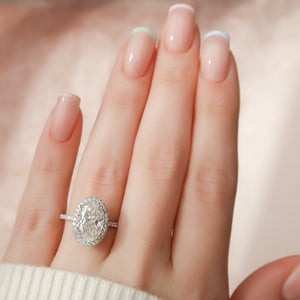 The Lenny Set With A 2 Carat Oval Moissanite