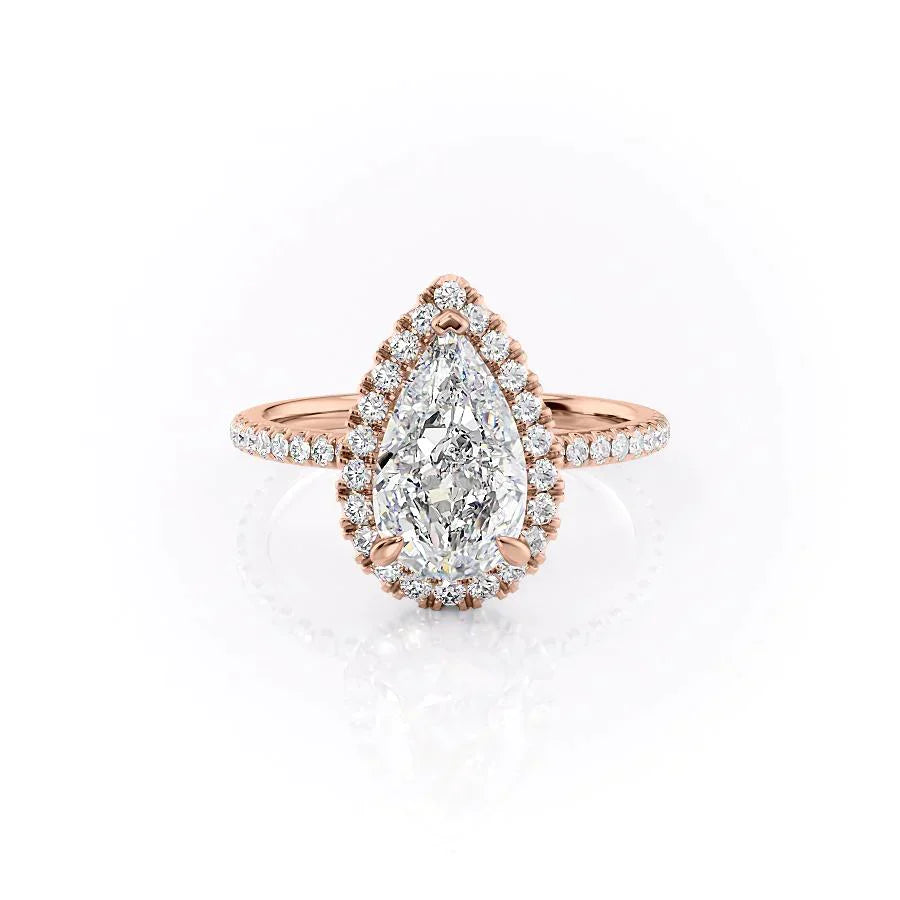 The Lenny Set With A 3 Carat Pear Lab Diamond