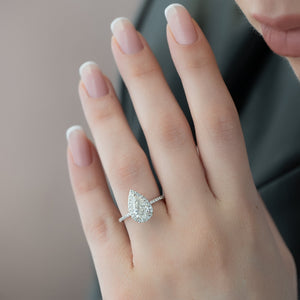 The Lenny Set With A 1.5 Carat Pear Moissanite