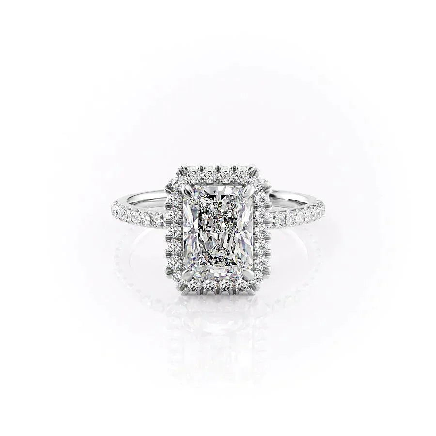The Lenny Set With A 2.5 Carat Radiant Lab Diamond
