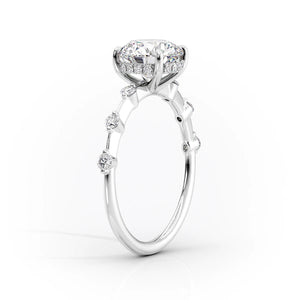The Hidden Halo Penelope Set With A 4 Carat Emerald Moissanite