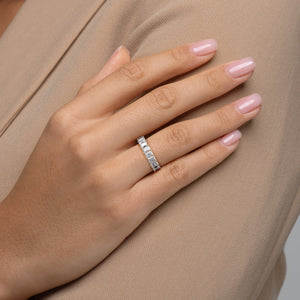 4.3ct Radiant U Pave Prong Eternity