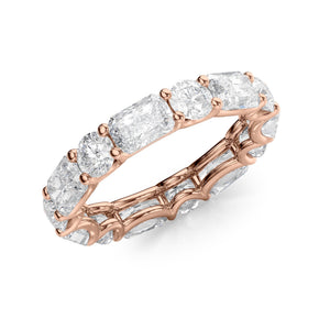 2.8ct Alternating Radiant and Round U Prong Eternity