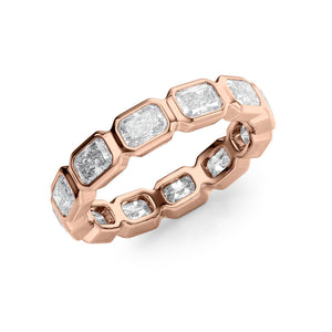 2.5ct East West Radiant Bezel Eternity