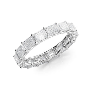 2ct East West Emerald U Prong Eternity