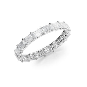 2ct East West Emerald U Prong Eternity