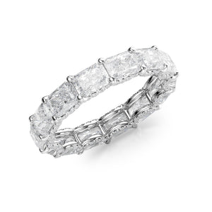 2.3ct East West Radiant U Pave Prong Eternity