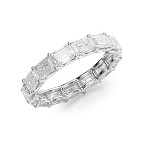 2ct East West Emerald U Prong Eternity