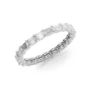 2.3ct East West Emerald U Pave Prong Eternity