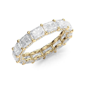 2.3ct East West Radiant U Pave Prong Eternity