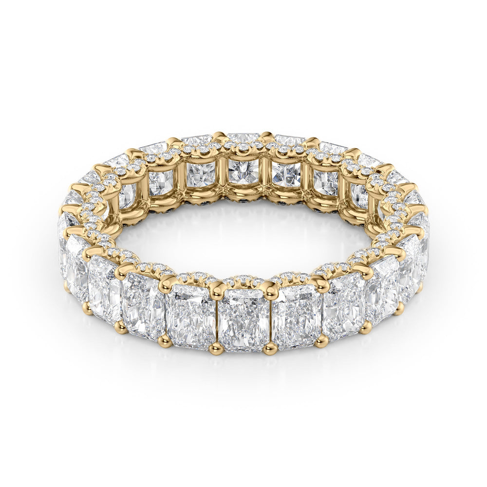 4.3ct Radiant U Pave Prong Eternity