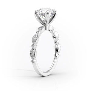 The Jasmine Set With A 1 Carat Emerald Moissanite